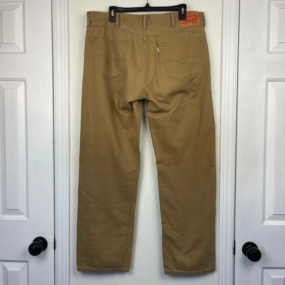 Levis 505 Regular Straight 38x32 (Actual 31) 100% Cotton Denim Jeans Tan‎ *Read